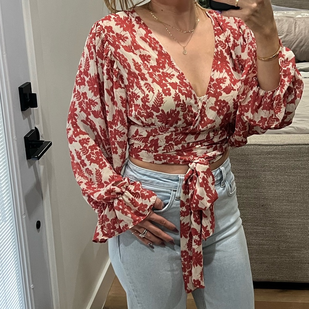 long sleeve chiffon blouse